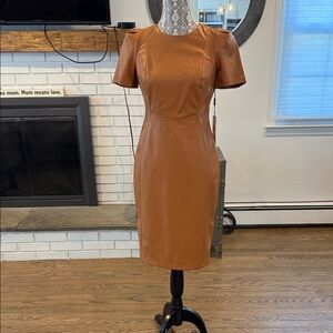 Calvin Klein Brown Leather Dress